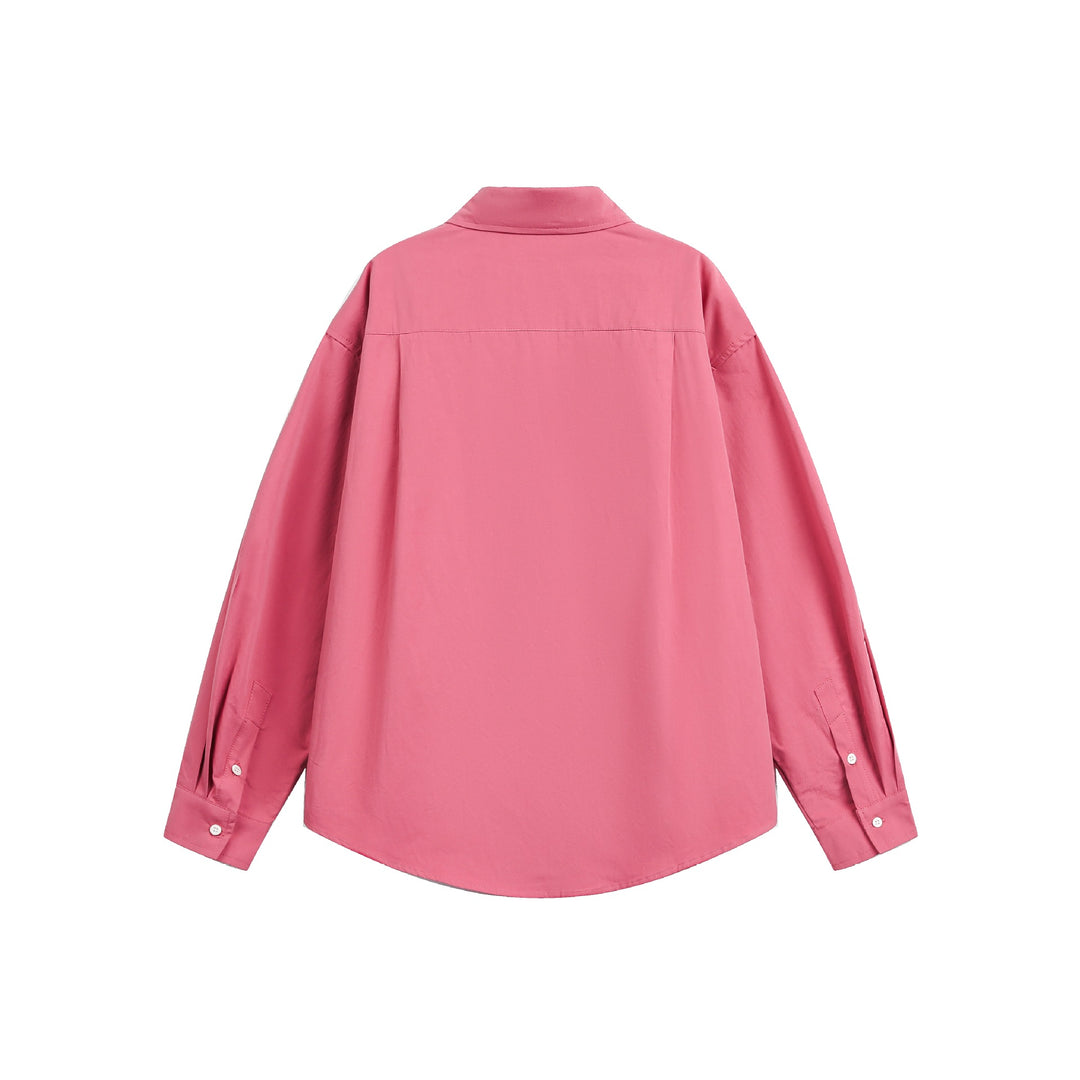 Men's Wide Oversized Cotton Shirt with Concealed Button Placket and Chest Pocket Mune Fashion