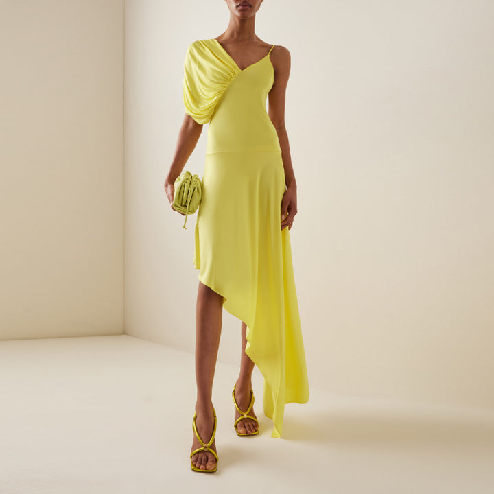 Women's asymmetrical one-piece swimsuit with voluminous puff sleeves Mune Fashion