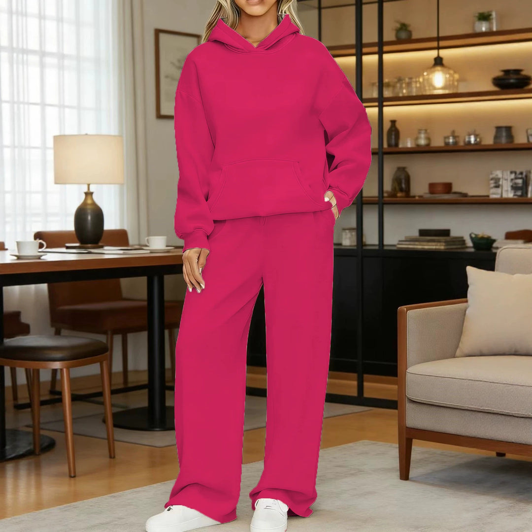 Women's cozy oversized hoodie and wide jogger pants set Mune Fashion