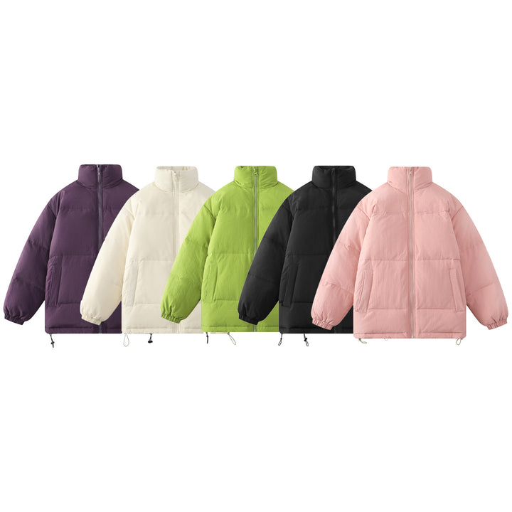 Unisex Oversize Padded Jacket with High Collar and Drawstring Drune