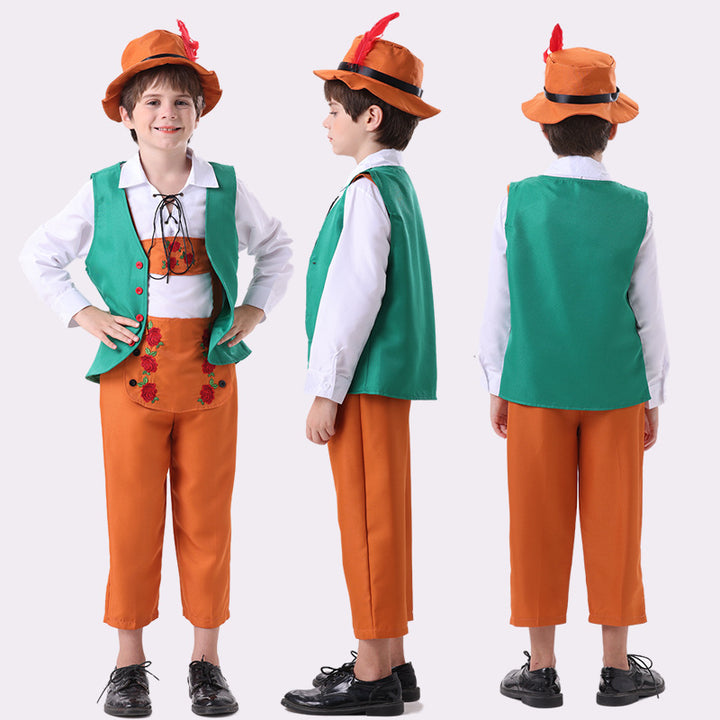 Ladies nan folkloric children's dirndl with laced bodice and embroidered apron Mune Fashion