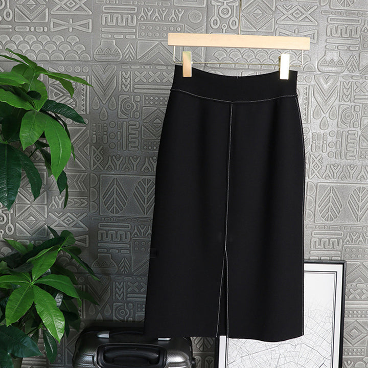 Women Elegant Midi Skirt with Slits Mune Fashion
