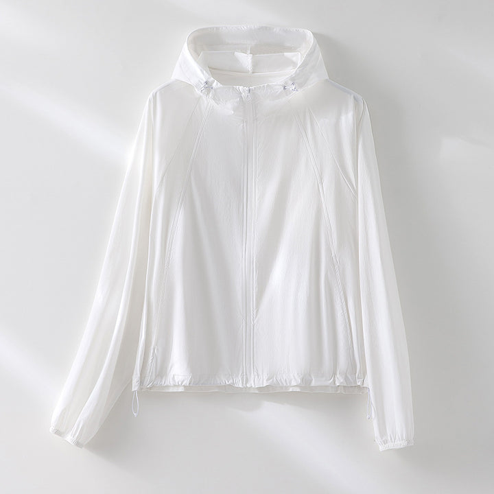 Women's Ultralight Hooded Wind Jacket with Raglan Sleeves and Zipper Pockets Mune Fashion