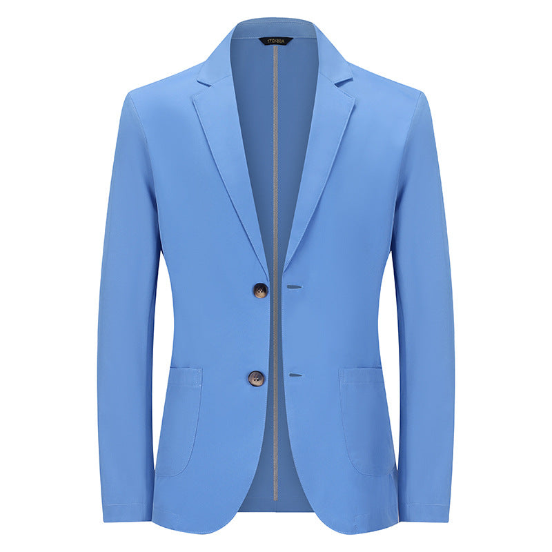 Men's Modern Slim-Fit Blazer with Narrow Lapel and Patch Pockets Mune Fashion