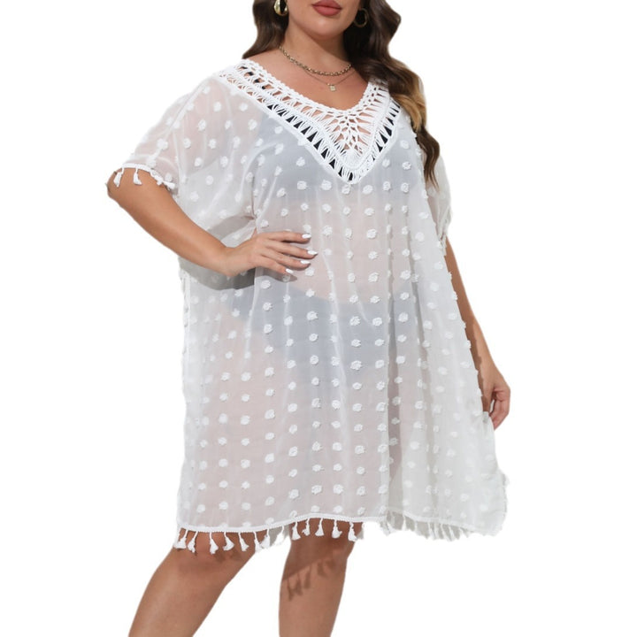 Ladies airy beach wrap with fine fringes Mune Fashion