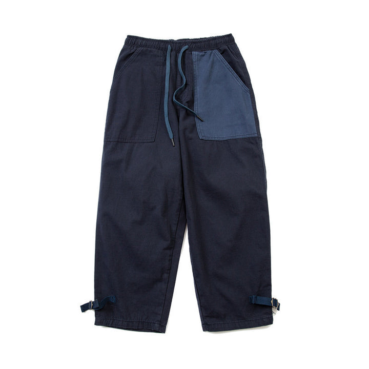 Men's Loose Fit Utility Cargo Pants with Drawstring Waist and Adjustable Leg Straps Mune Fashion