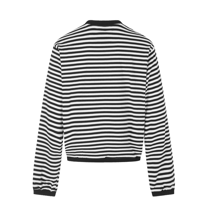 Women's maritime striped sweatshirt with decorative cords Mune Fashion