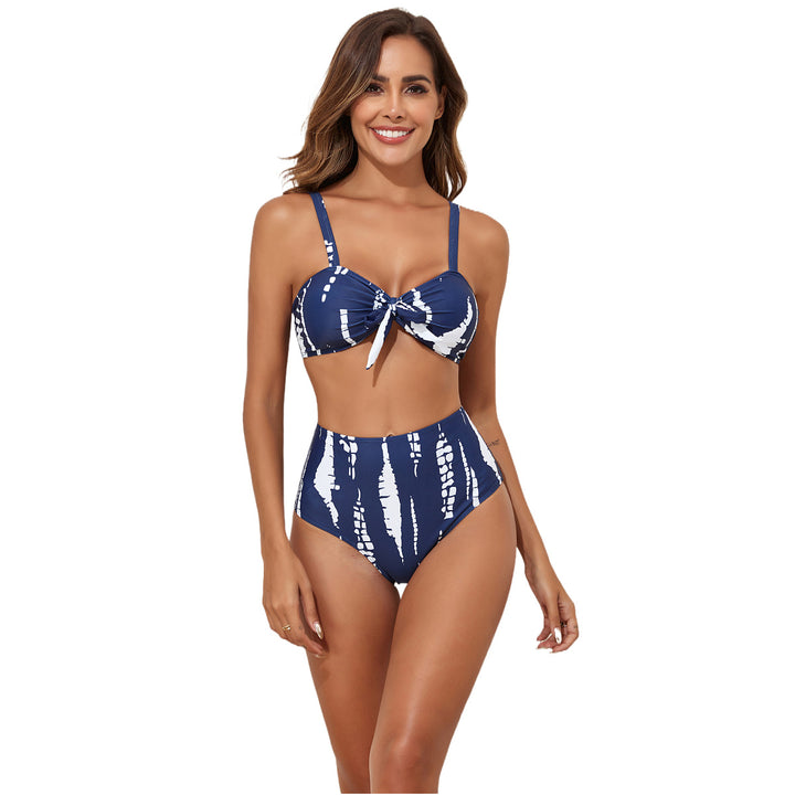 Women's High-Waisted Bikini Set with Playful Knot Detail Mune Fashion