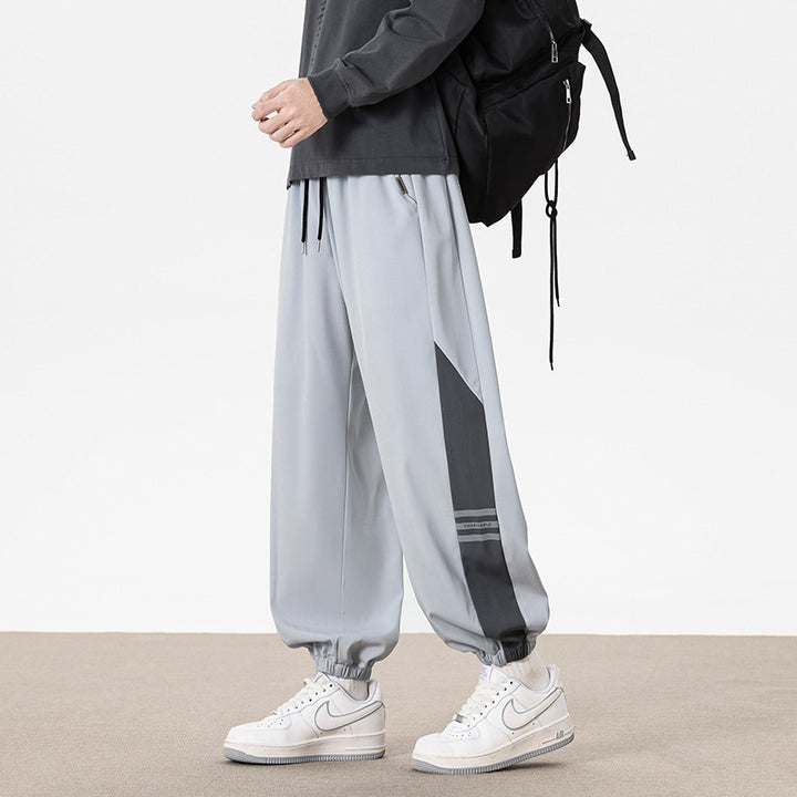 Men's Sporty Leisure Pants with Breathable Inserts