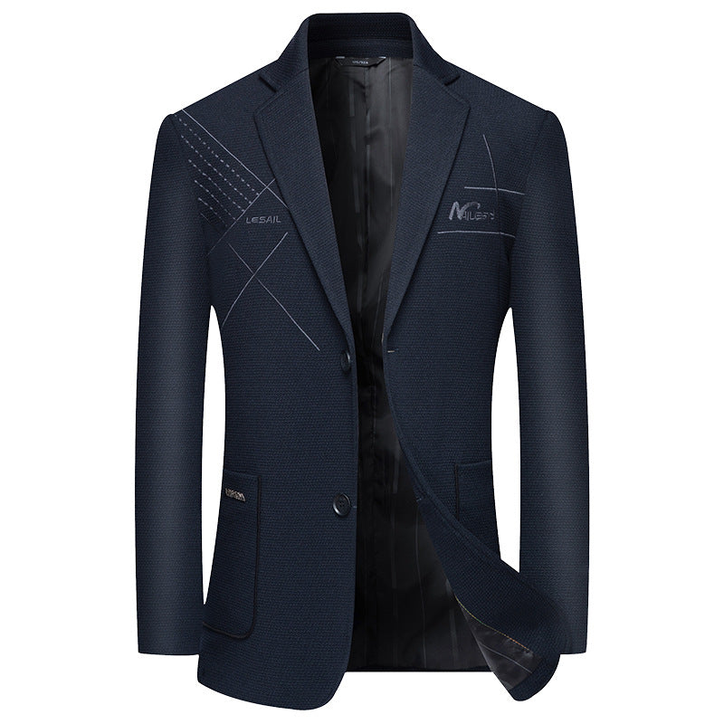 Men's elegant half-lined structured blazer with quilted thermal lining and patch pockets Mune Fashion