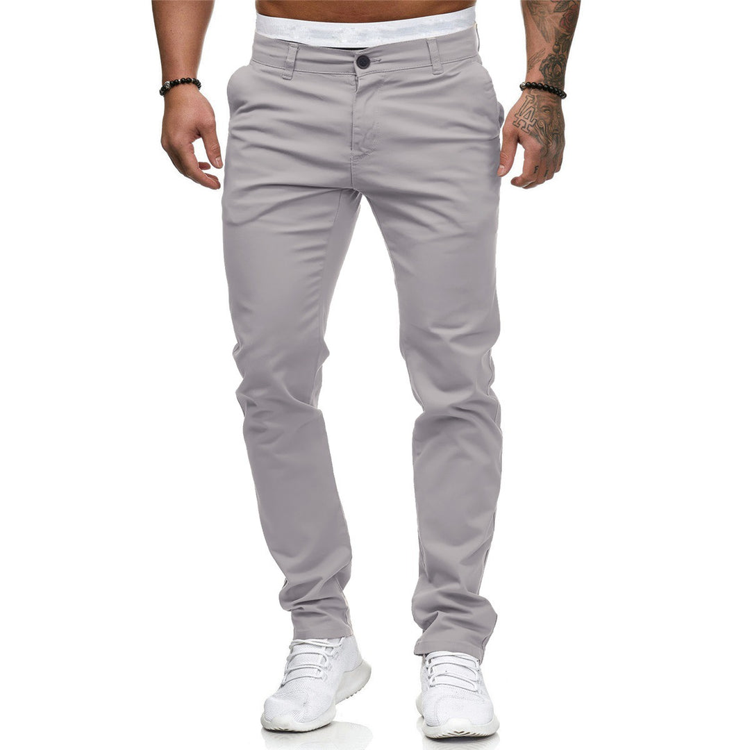 Men's slim-fit cotton stretch chinos with a medium rise and comfort waistband Mune Fashion