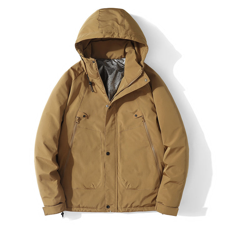 Men's Lightweight Hooded Jacket made of Softshell with Thermal Lining and Minimalist Zip Pockets Mune Fashion