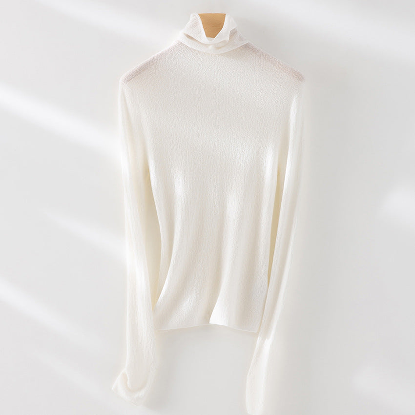Women Fine ultra-light turtleneck sweater made of stretch fine knit Mune Fashion