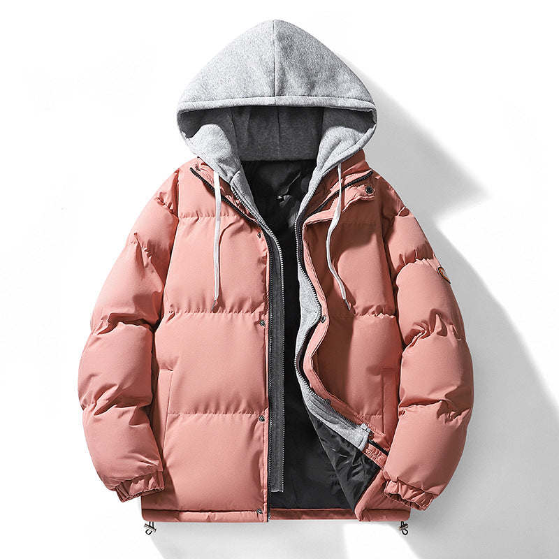 Men's Dual-Layer Puffer Jacket with Integrated Hooded Sweat Layer and Thermo Lining Mune Fashion
