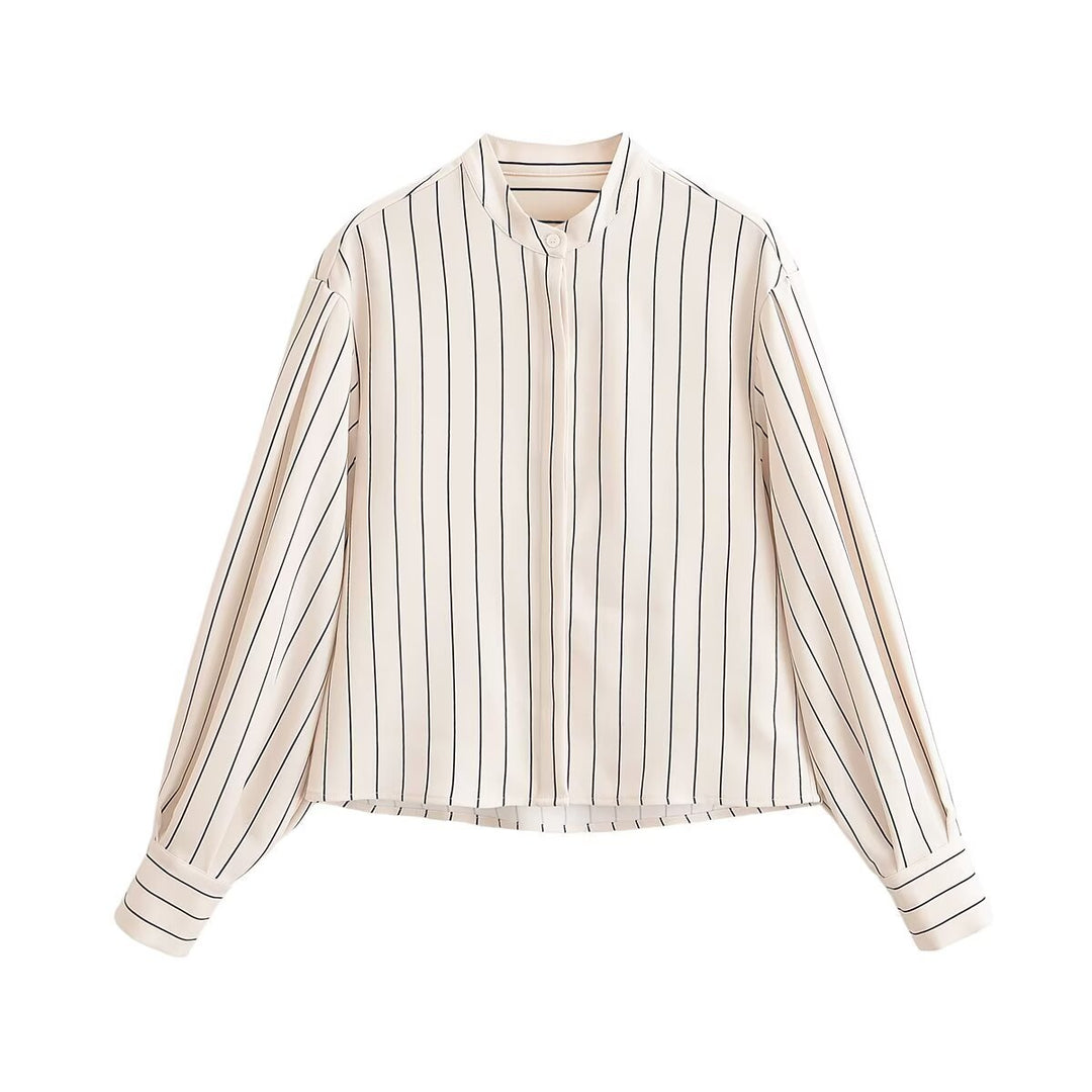 Women's High-waisted Wide Pleated Pants with Drawstring and Vertical Stripes Mune Fashion