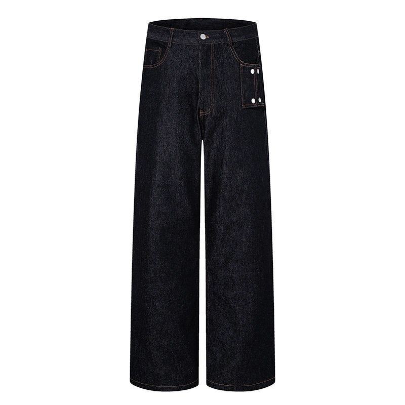 Women High-Waisted Wide-Leg Jeans with Utility Pocket Mune Fashion