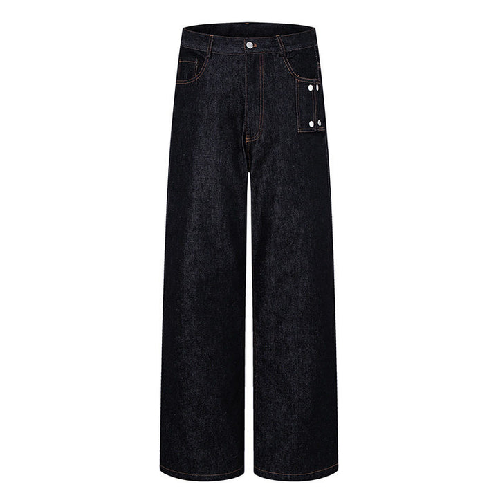 Women High-Waisted Wide-Leg Jeans with Utility Pocket Mune Fashion