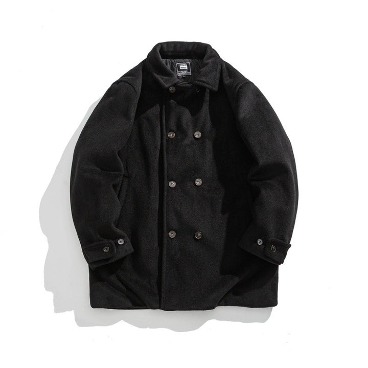 Men's wool coat with quilted thermo inner side and lapel collar Mune Fashion