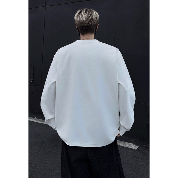 Men's Oversize Crew Neck Sweatshirt with Raglan Sleeves and Clean Minimal Design Mune Fashion
