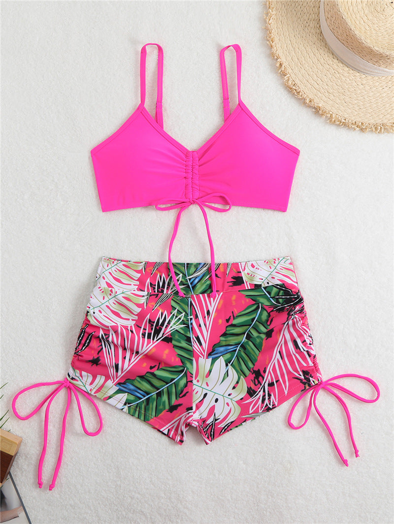 Women's bikini set with ruffled top and fashionable shorts Mune Fashion