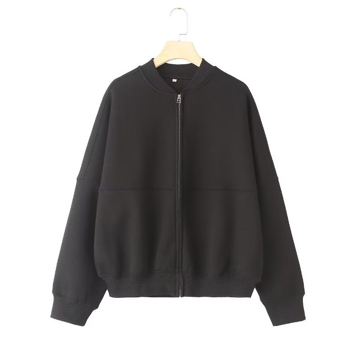 Women's 300+ minimalist Oversize Bomber jacket with full zipper and ribbed cuffs Mune Fashion