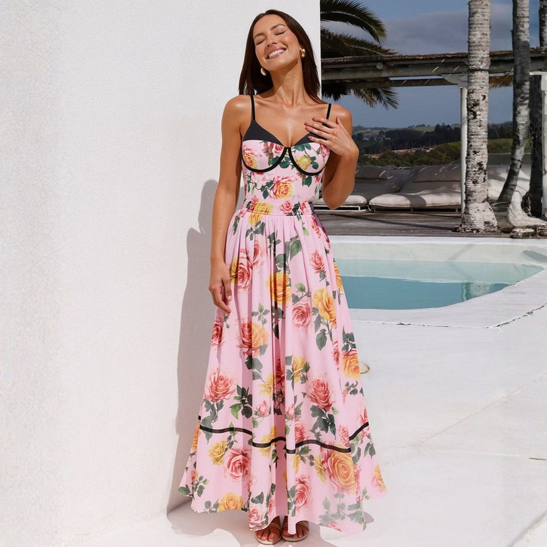 Women's One-Sided Swimsuit with Floral Draping Design Mune Fashion