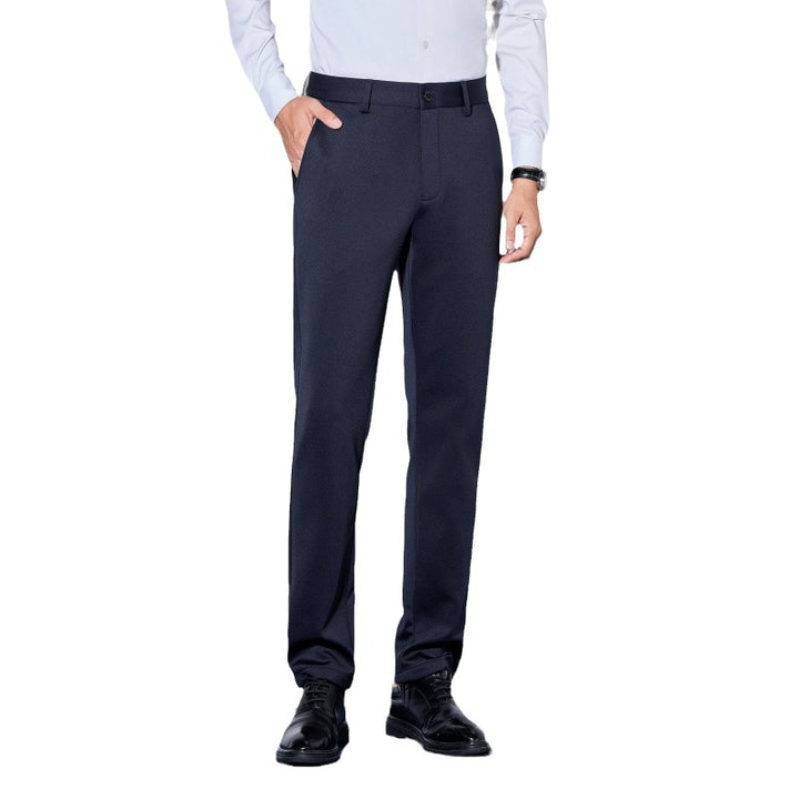 Men's Elegant Business Pants with Straight Cut and Elastic Waist Mune Fashion