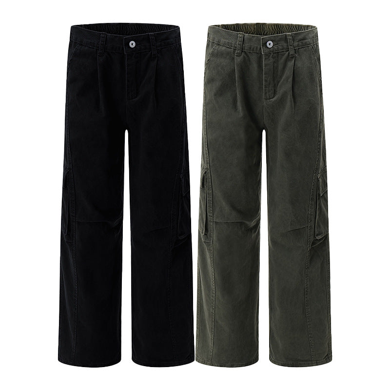 Men's Utility Cargo Pants in Oversized Twill with Drop Crotch and Flap Pockets Mune Fashion