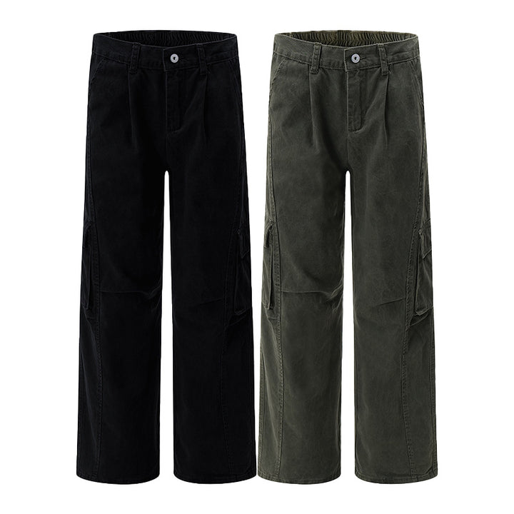 Men's Utility Cargo Pants in Oversized Twill with Drop Crotch and Flap Pockets Mune Fashion