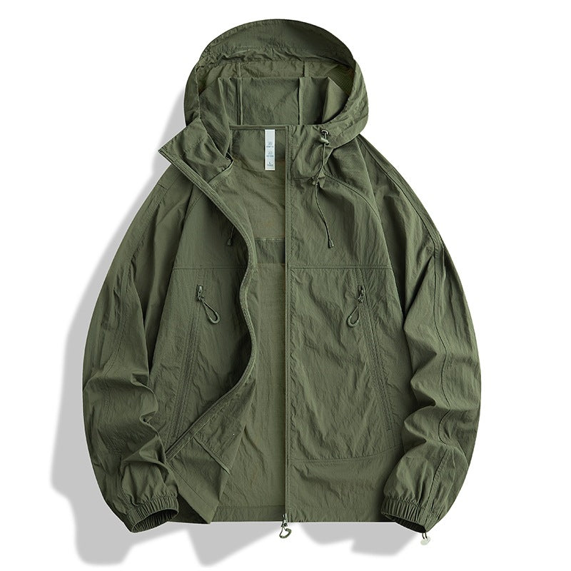 Men's Ultralight Hooded Wind Jacket with Pack Function, Mesh Lining & Zipper Pockets Mune Fashion