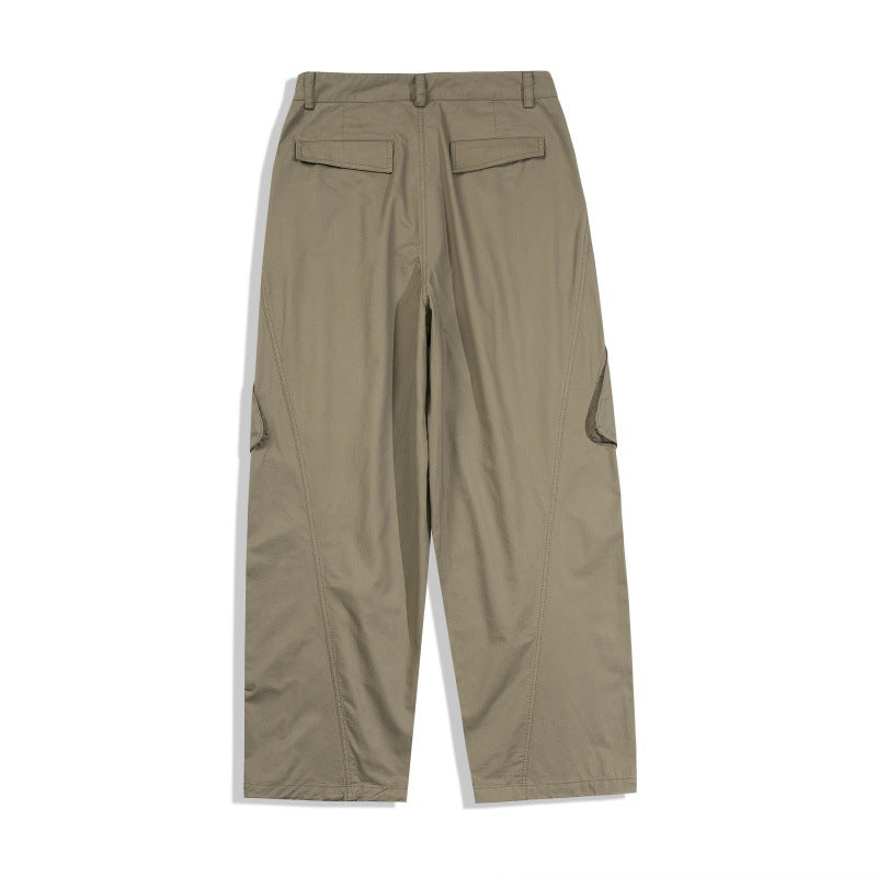 Men's Loose Technical Cargo Pants in Utility Baggy Cut with Asymmetric Flap and Pleat Pockets Mune Fashion