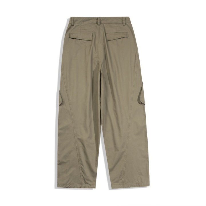 Men's Loose Technical Cargo Pants in Utility Baggy Cut with Asymmetric Flap and Pleat Pockets Mune Fashion