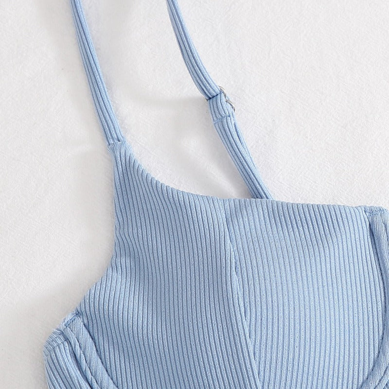 Women Push-Up Bikini Set with Elegant Ribbed Design Mune Fashion