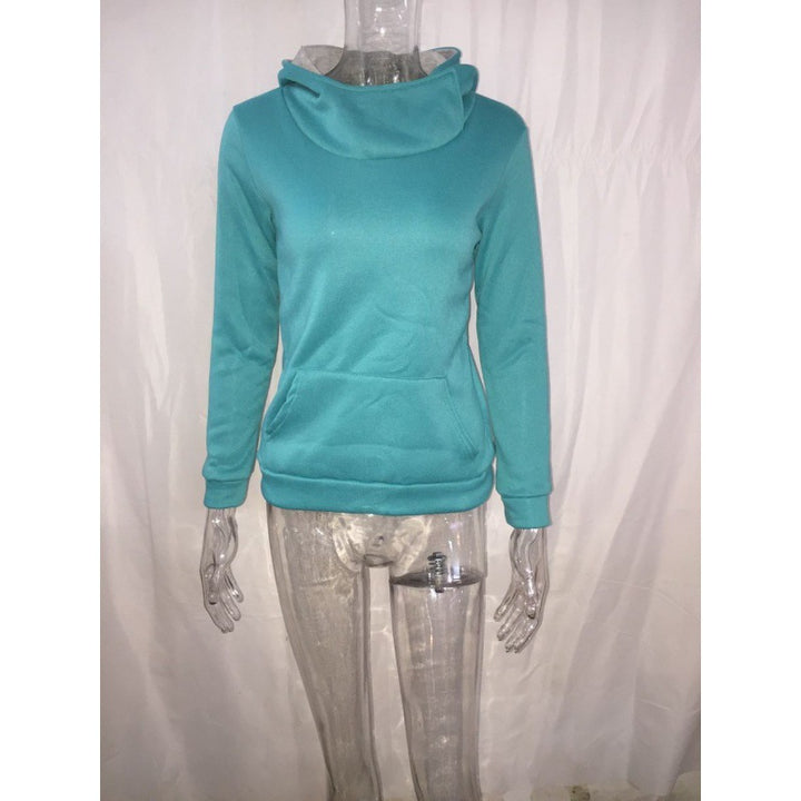 Women's Tailored Hoodie with Overlapping Shawl Collar and Kangaroo Pocket Mune Fashion