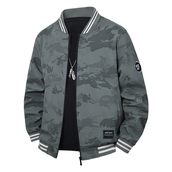 Men's Sporty Bomber Jacket with Contrasting Details Mune Fashion