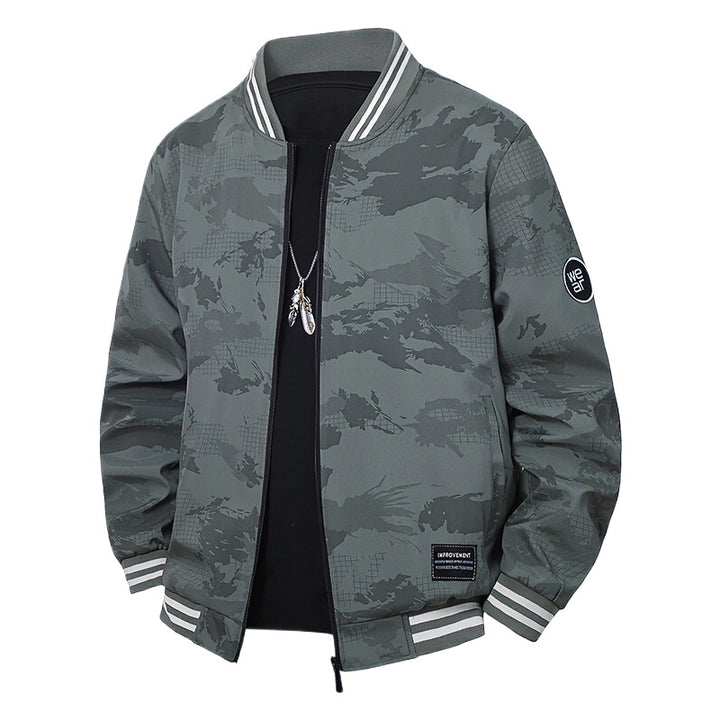 Men's Sporty Bomber Jacket with Contrasting Details Mune Fashion