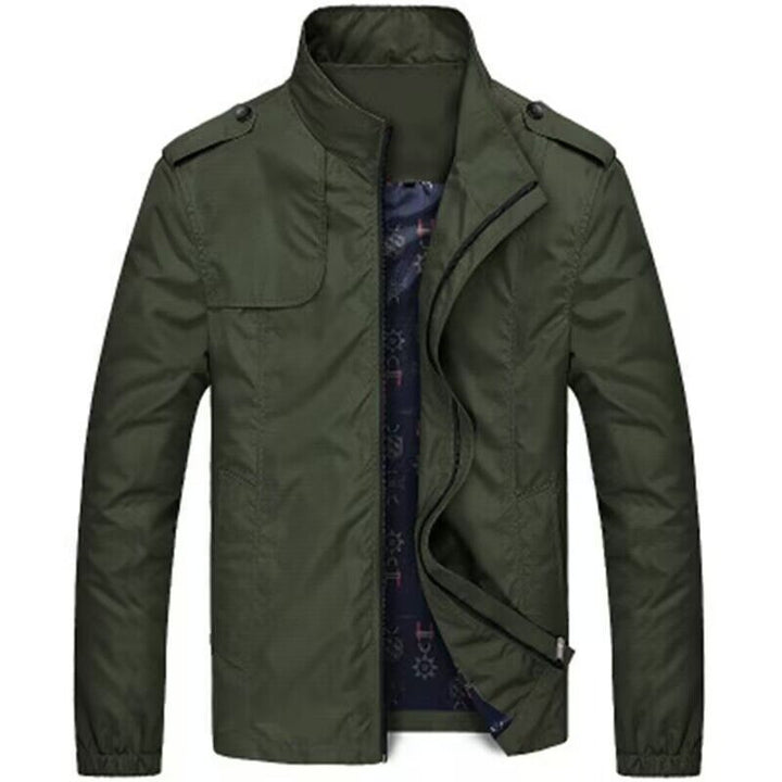 Men's lightweight utility field jacket with stand-up collar and epaulettes Mune Fashion
