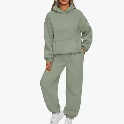 Women's Boxy Hoodie and Palazzo Jogger Set with Elastic Ankle Band Mune Fashion