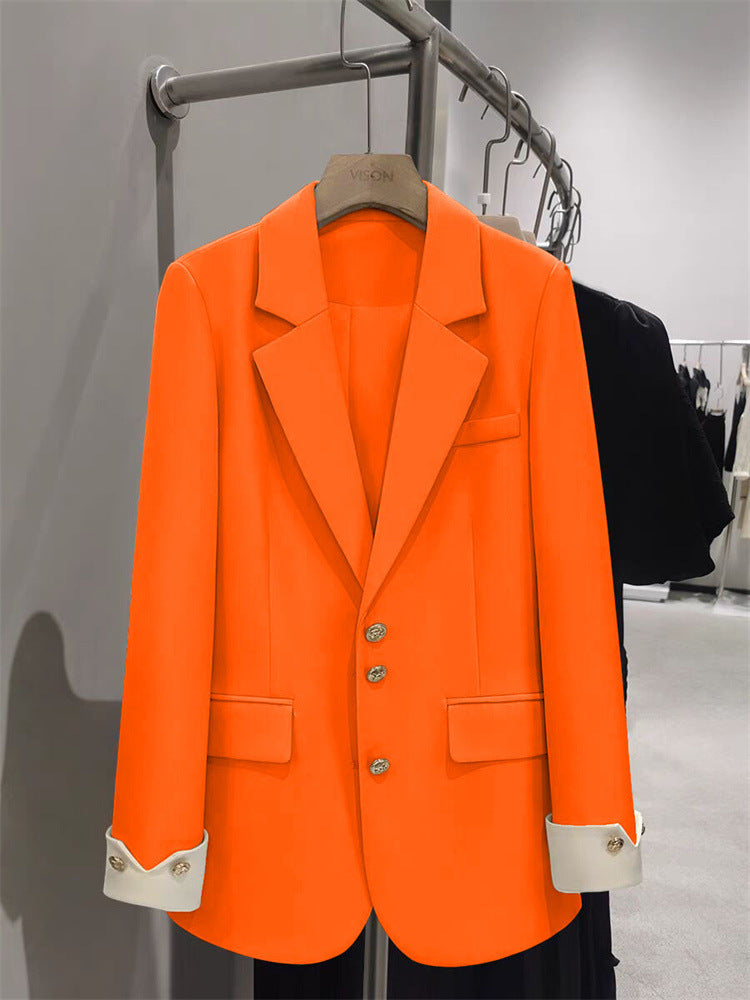Women Elegant Blazer with Golden Button Details Mune Fashion