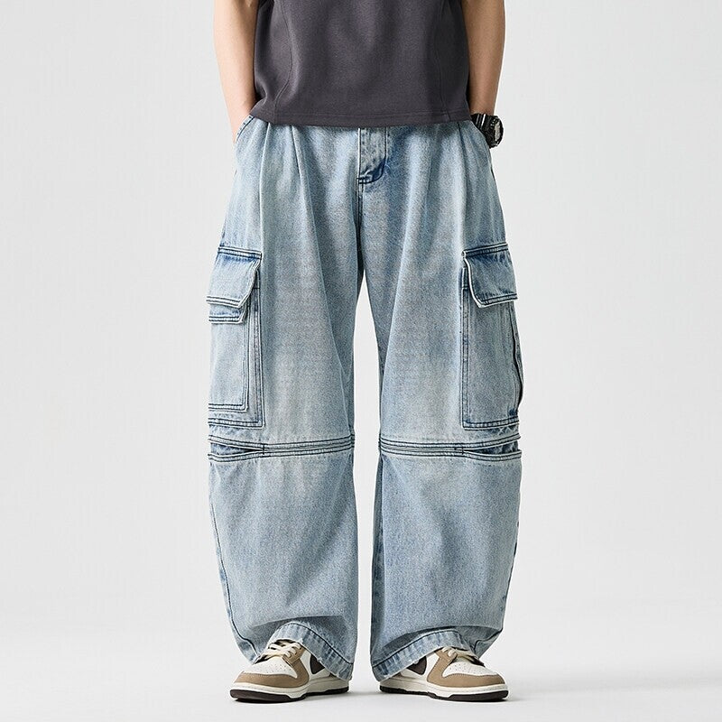 Men's extra wide cargo jeans in baggy style with reinforced knee seams Mune Fashion