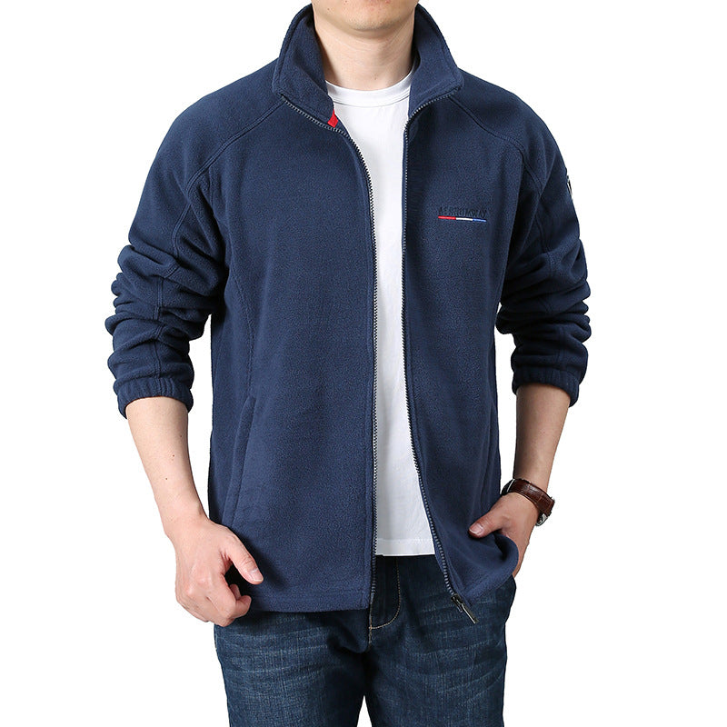 Men's fleece outdoor jacket with stand-up collar and full zip Mune Fashion