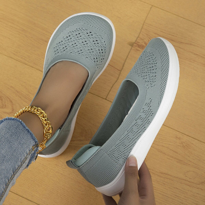 Ladies Breathable Knit Slippers with Ergonomic Memory Footbed Mune Fashion