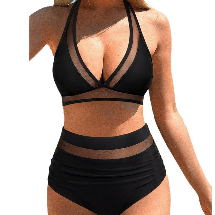 Women Bikini Set with Transparent Details and Exciting Leopard Pattern Mune Fashion