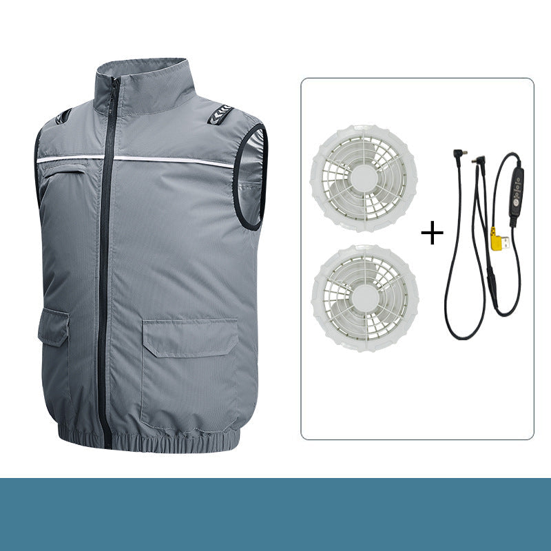 Unisex nan lightweight cooling work vest with integrated fans and external battery Mune Fashion