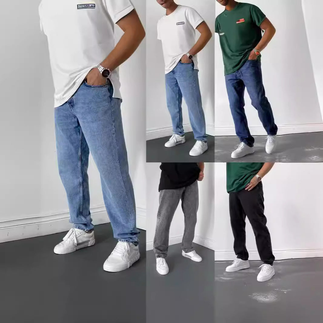 Men's relaxed straight-leg jeans with elastic waistband and relaxed fit Mune Fashion