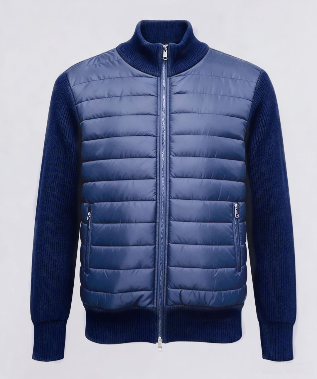 Men's sporty quilted jacket with high collar