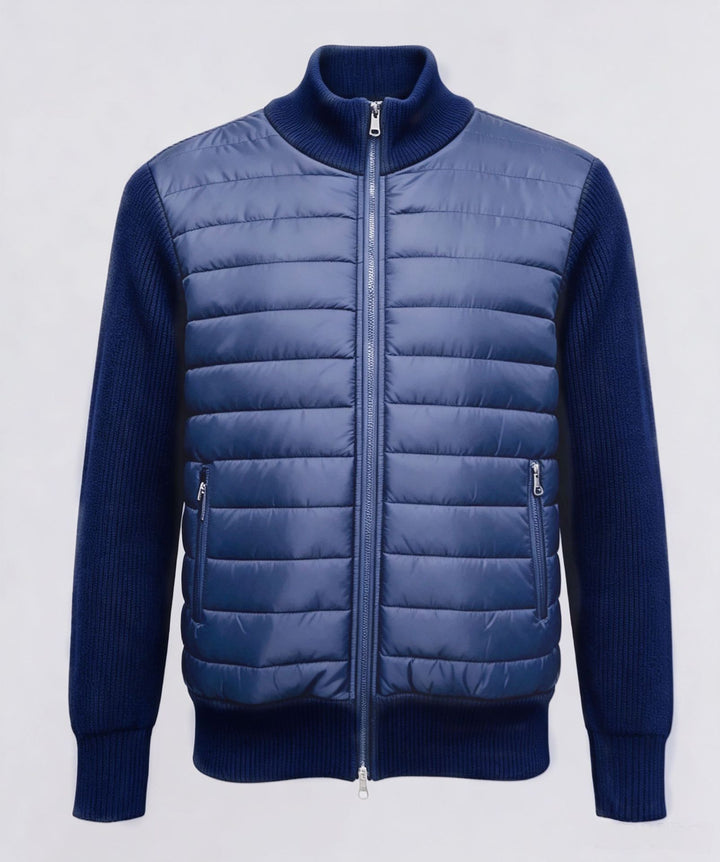 Men's sporty quilted jacket with high collar