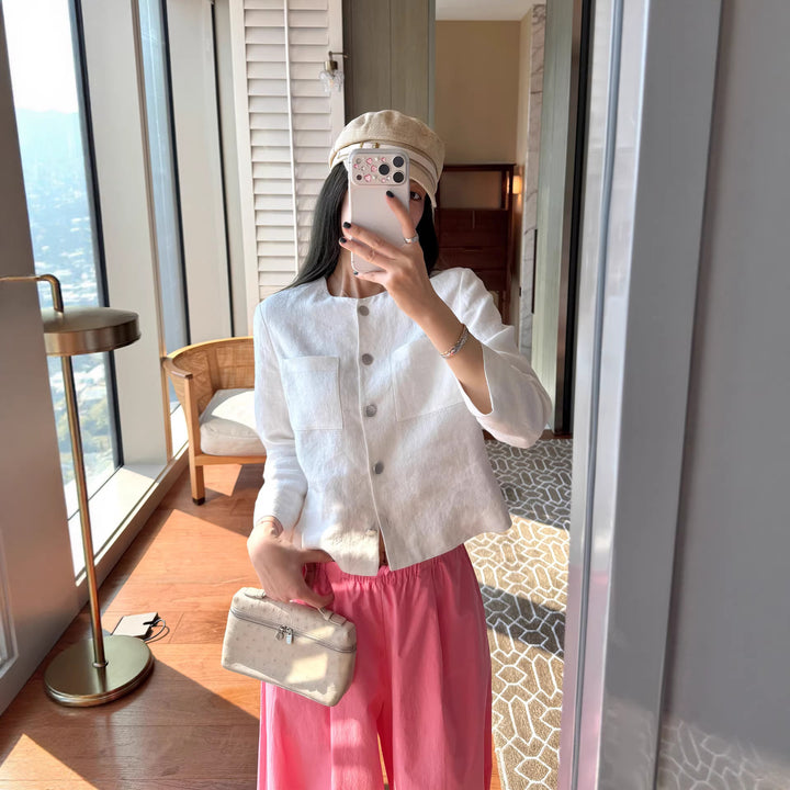 Women Stylish Short Sleeve Jacket Mune Fashion