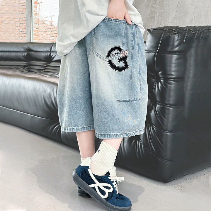Boys Denim Shorts with Casual Cut Mune Fashion