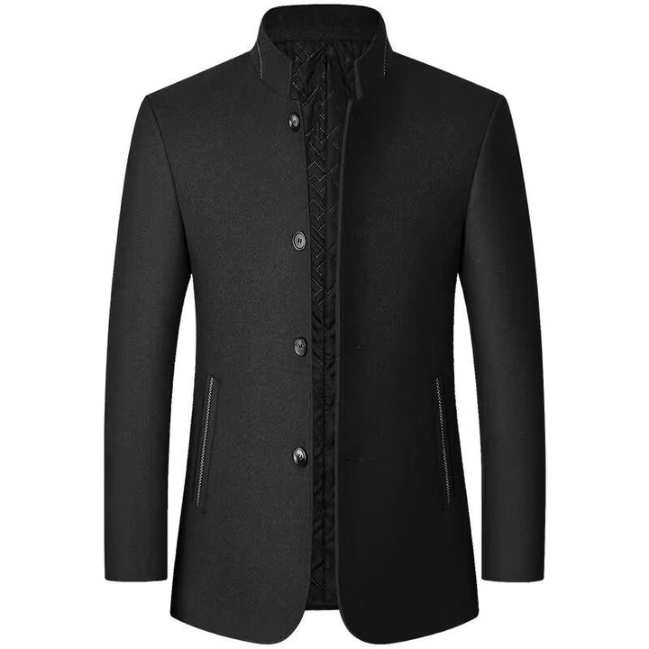 Men's Stand Collar Coat with Quilted Thermal Insulation Mune Fashion